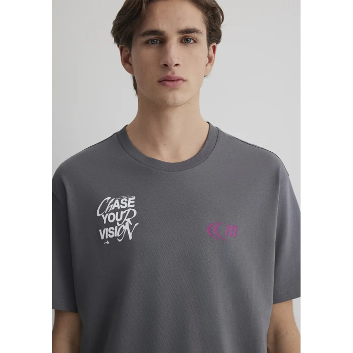 Mavi 0612721-70096 Chase Your Vision Baskılı Antrasit Tişört