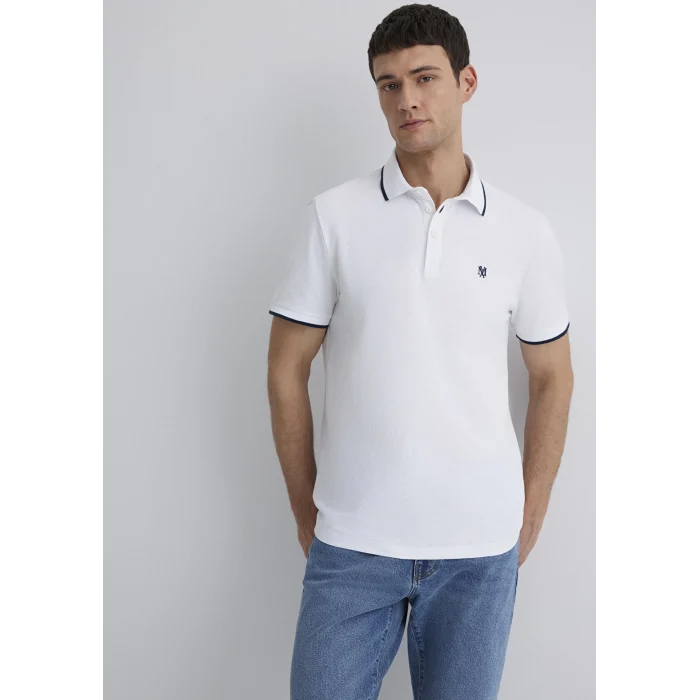 Mavi 066039-620 Şerit Detaylı Beyaz Polo Tişört