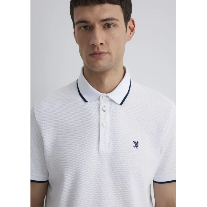 Mavi 066039-620 Şerit Detaylı Beyaz Polo Tişört