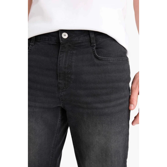 Defacto E5979 Siyah Regular Fit Jean Bermuda Şort