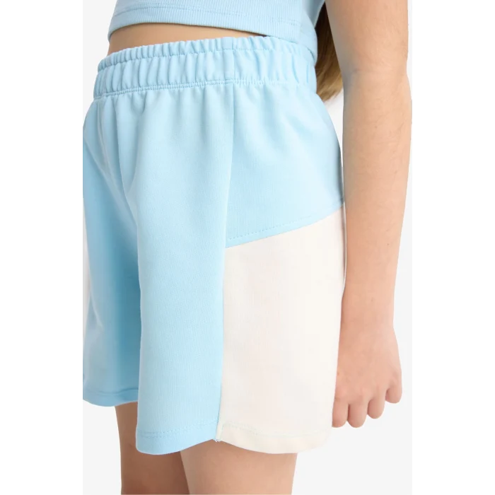 Defacto E4758 Turkuaz Kız Çocuk 2li Takım Baskılı Kolsuz Tişört Şort