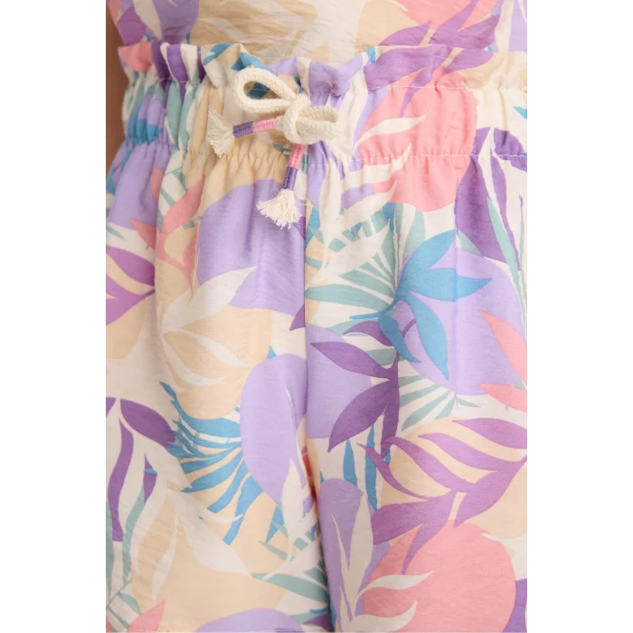 Defacto D7615 Pembe Kız Çocuk Beli Lastikli Desenli Şort