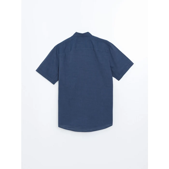 LCWAIKIKI Classic Indigo Regular Fit Kısa Kollu Poplin Erkek Gömlek