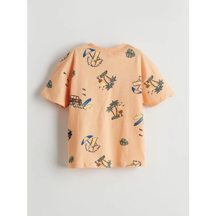 LCW Kids Mercan Beli Lastikli Baskılı Tişört ve Şort 2li