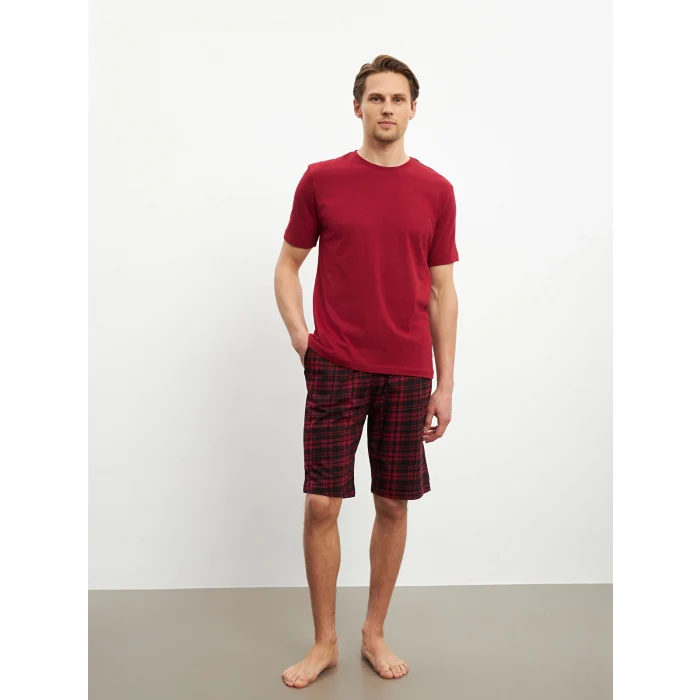 LC WAIKIKI Kirmizi Standart Kalıp Erkek Şortlu Pijama Takımı