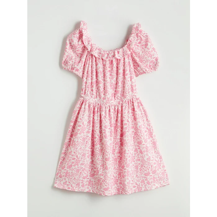 LCW Kids Beyaz Çiçekli Kız Çocuk Elbise