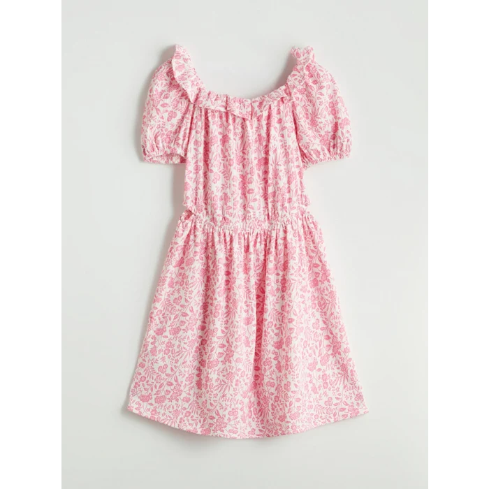 LCW Kids Beyaz Çiçekli Kız Çocuk Elbise