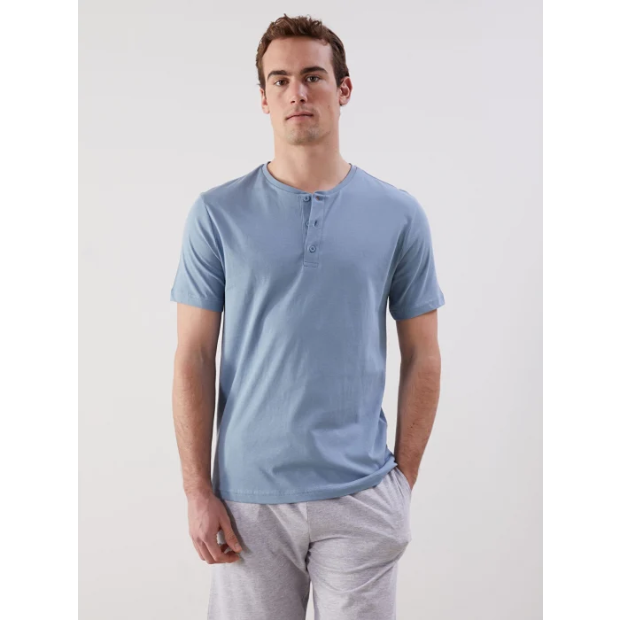 LC WAIKIKI Mavi Standart Kalıp Erkek Şortlu Pijama Takımı