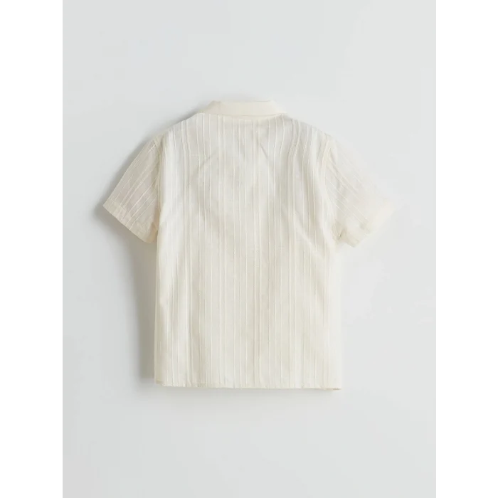 LCW Kids Bej Resort Yaka Pamuklu Erkek Çocuk Gömlek