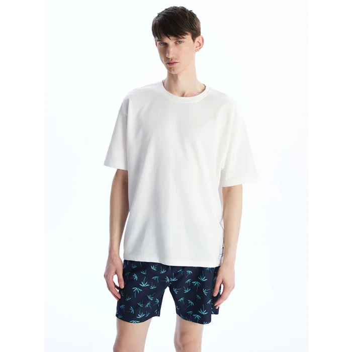 XSIDE Lacivert Kısa Boy Desenli Erkek Deniz Şortu