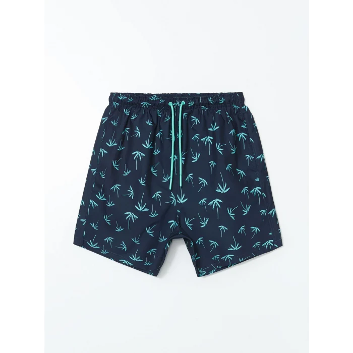 XSIDE Lacivert Kısa Boy Desenli Erkek Deniz Şortu