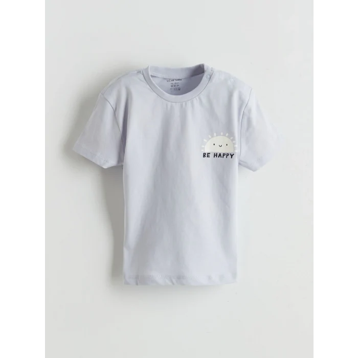 LCW baby Lila Baskılı Erkek Bebek Tişört ve Şort 2li