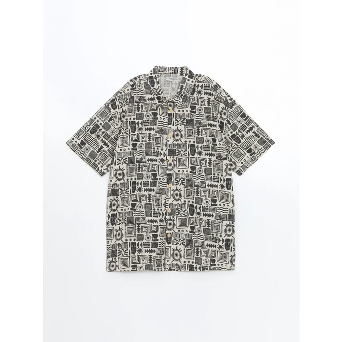 LCW Kids Bej Kısa Kollu Erkek Çocuk Gömlek