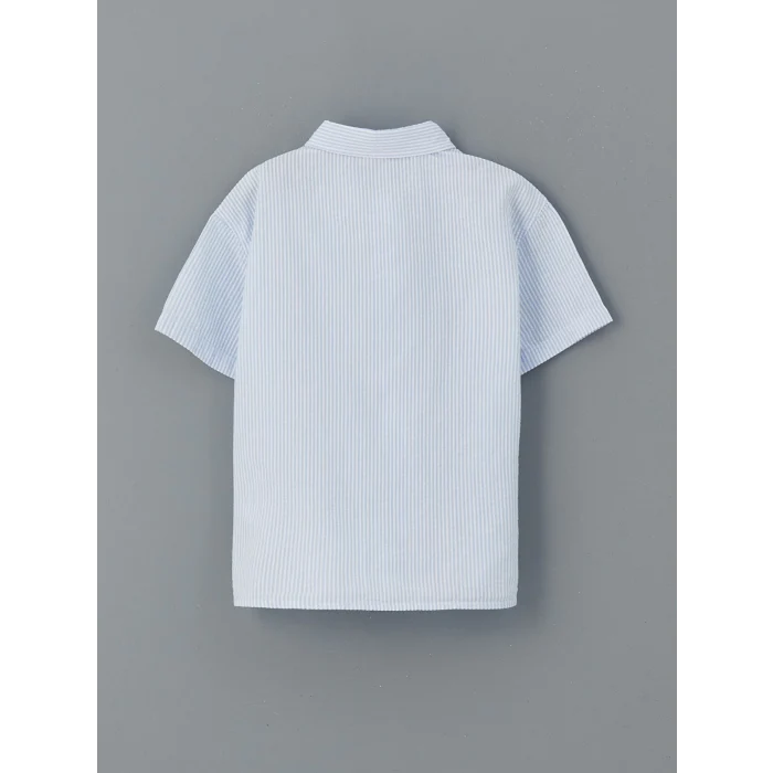 LCW Kids Mavi Çizgili Erkek Çocuk Gömlek ve Şort 2li