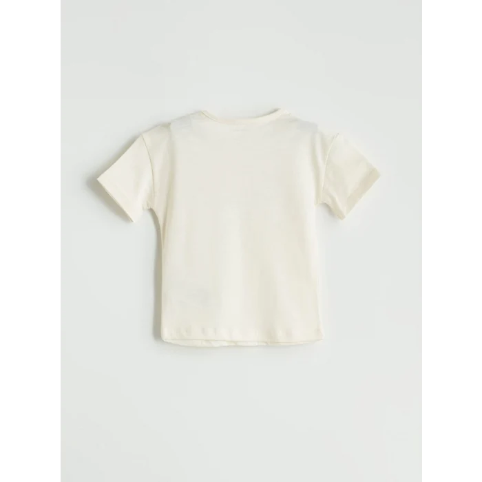 LCW baby Bej Bisiklet Yaka Çiçekli Kız Bebek Bluz ve Şort 2li