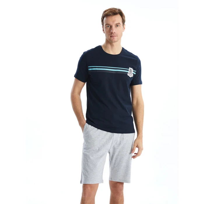 LC WAIKIKI Lacivert Standart Kalıp Erkek Şortlu Pijama Takımı