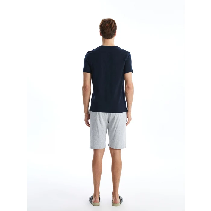 LC WAIKIKI Lacivert Standart Kalıp Erkek Şortlu Pijama Takımı