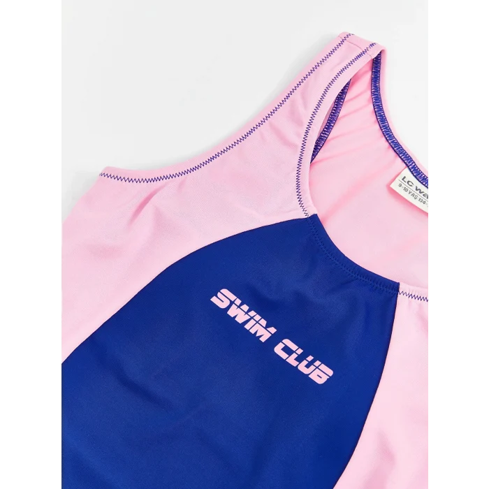 LCW Kids Lacivert Hızlı Kuruyan UV Korumalı Kız Çocuk Mayo