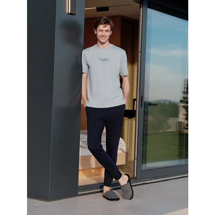 LC WAIKIKI Lacivert Standart Kalıp Erkek Pijama Takımı