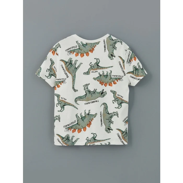 LCW Kids Ekru Bisiklet Yaka Erkek Çocuk Tişört ve Şort