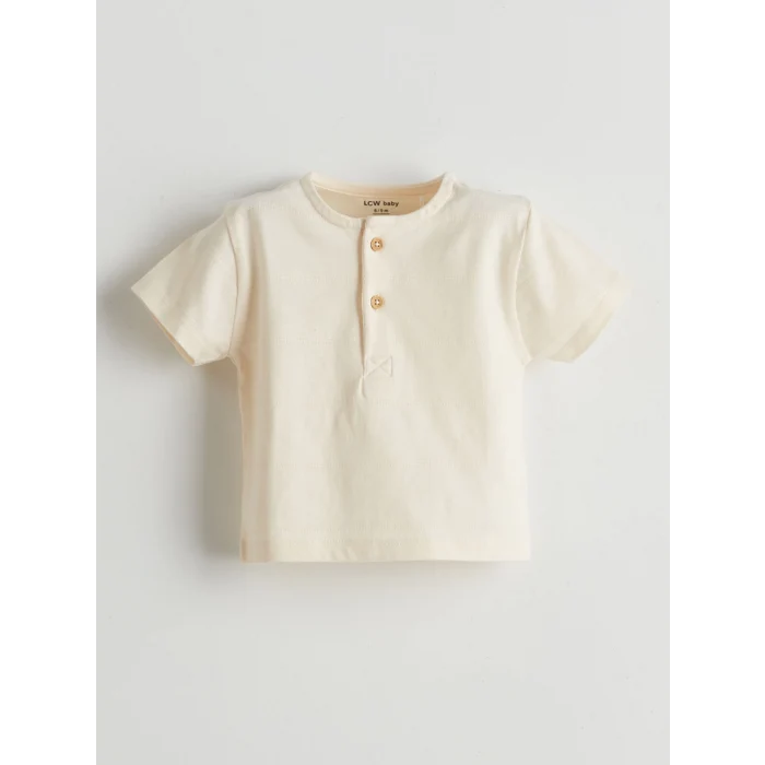 LCW baby Ekru Basic Erkek Bebek Tişört ve Şort 2li