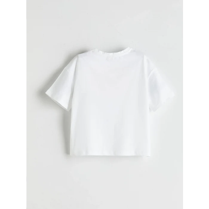 LCW Kids Beyaz Bisiklet Yaka Kız Çocuk Tişört 2li