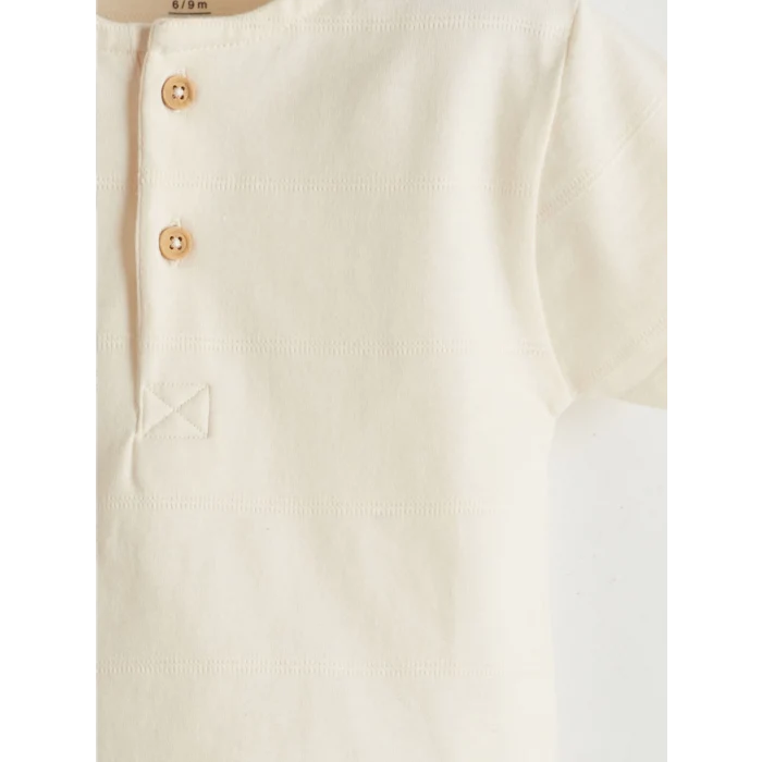 LCW baby Ekru Basic Erkek Bebek Tişört ve Şort 2li