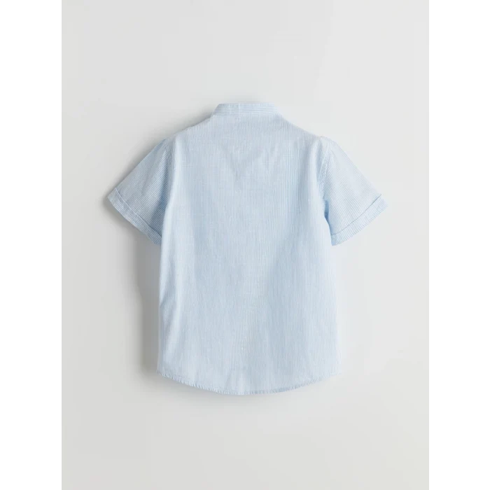 LCW Kids Mavi Hakim Yaka Çizgili Erkek Çocuk Gömlek