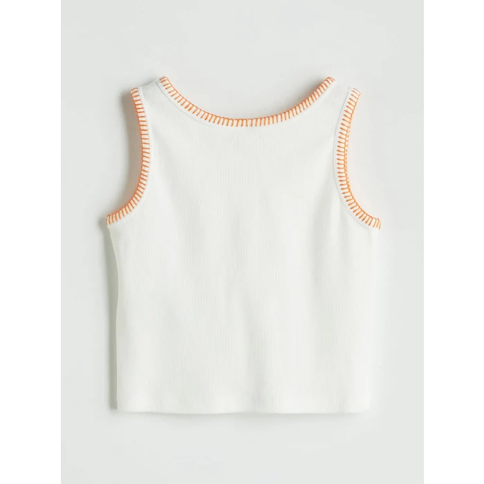 LCW Kids Ekru Bisiklet Yaka Çiçekli Kız Çocuk Atlet ve Şort Etek