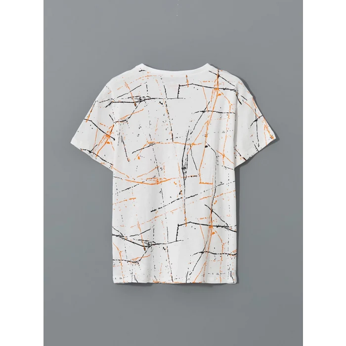 LCW Kids Beyaz Bisiklet Yaka Erkek Çocuk Şortlu Pijama Takımı