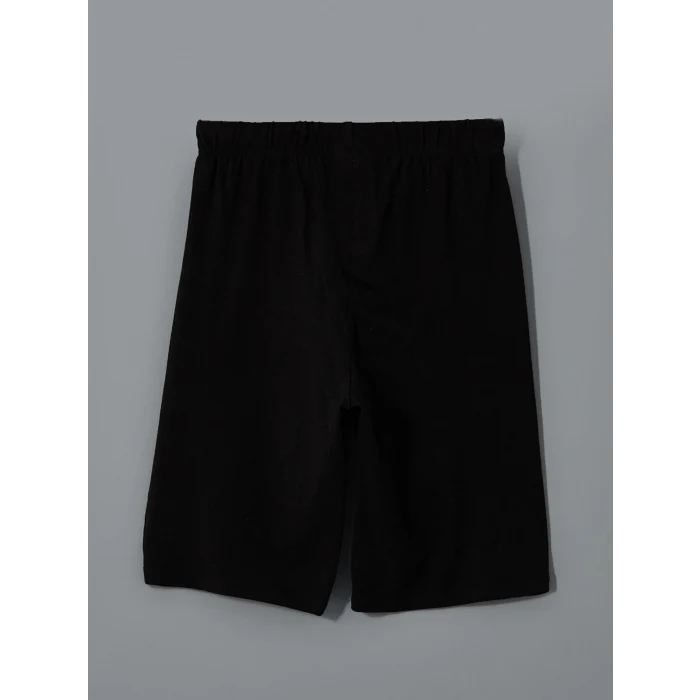 LCW Kids Beyaz Bisiklet Yaka Erkek Çocuk Şortlu Pijama Takımı