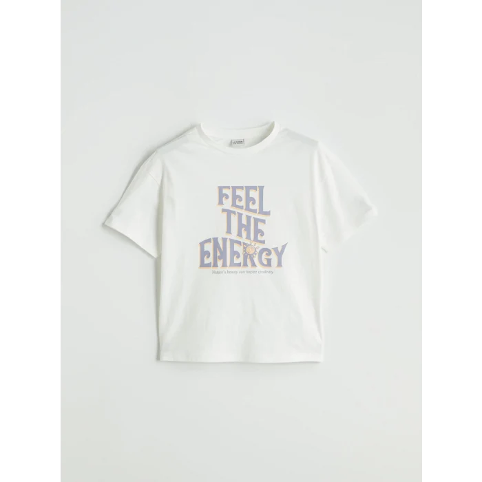 LCW Kids Ekru Bisiklet Yaka Kız Çocuk Tişört ve Tayt