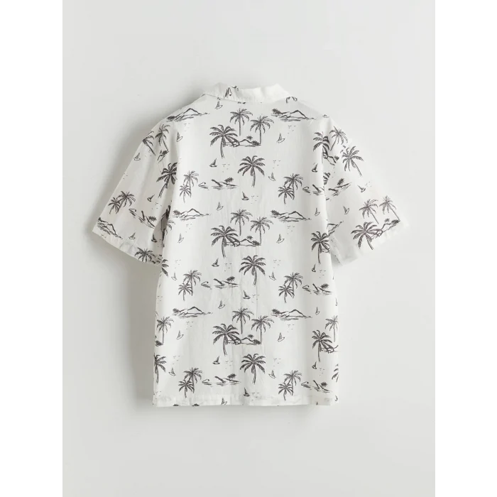 LCW Kids Beyaz Desenli Erkek Çocuk Gömlek