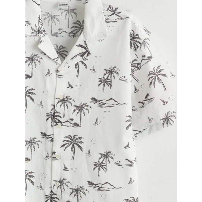 LCW Kids Beyaz Desenli Erkek Çocuk Gömlek