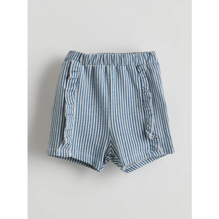 LCW baby Mavi Çizgili Kız Bebek Bluz ve Tayt 2li