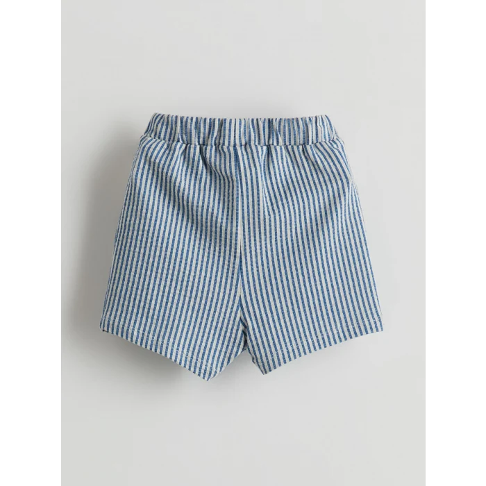 LCW baby Mavi Çizgili Kız Bebek Bluz ve Tayt 2li