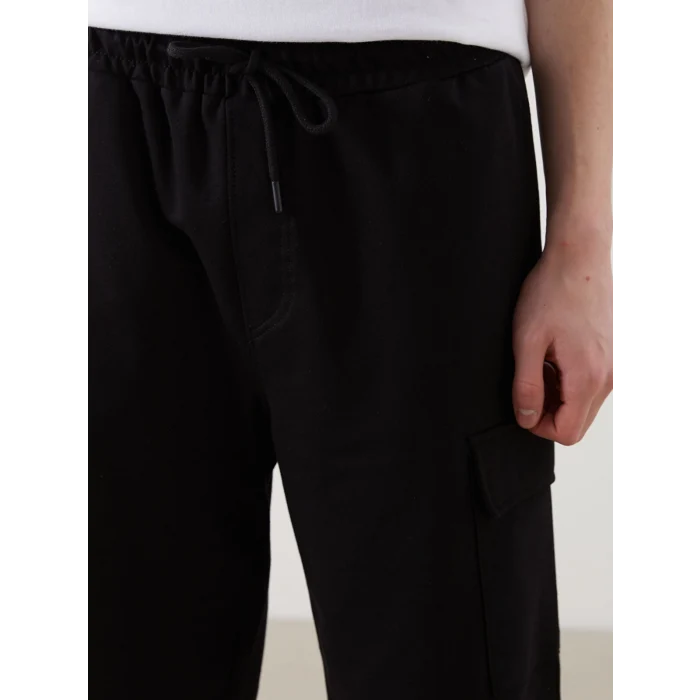 XSIDE Siyah Slim Fit Erkek Kargo Şort