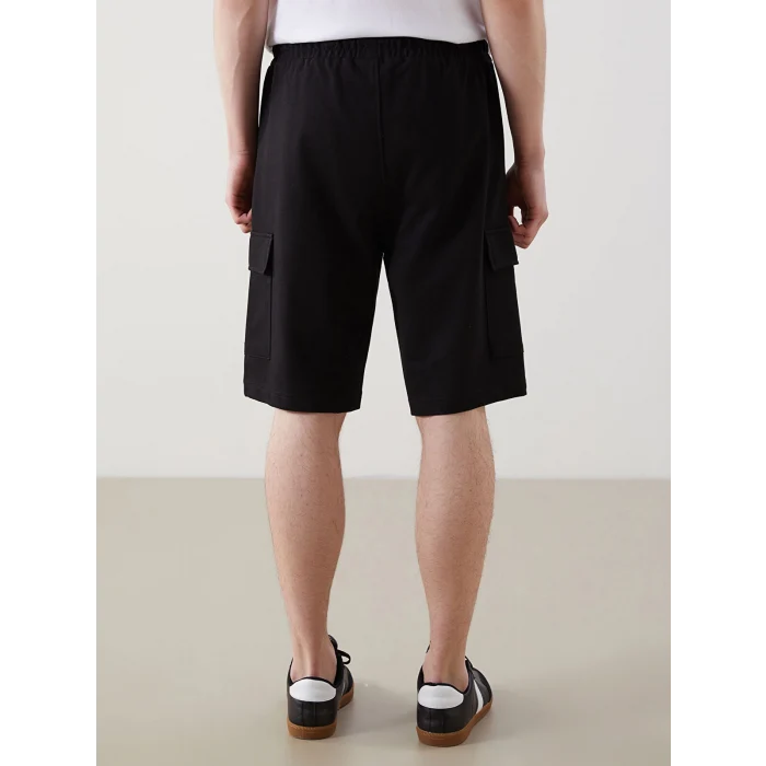 XSIDE Siyah Slim Fit Erkek Kargo Şort