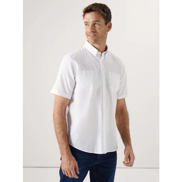 LCWAIKIKI Classic Beyaz Regular Fit Kısa Kollu Poplin Erkek Gömlek