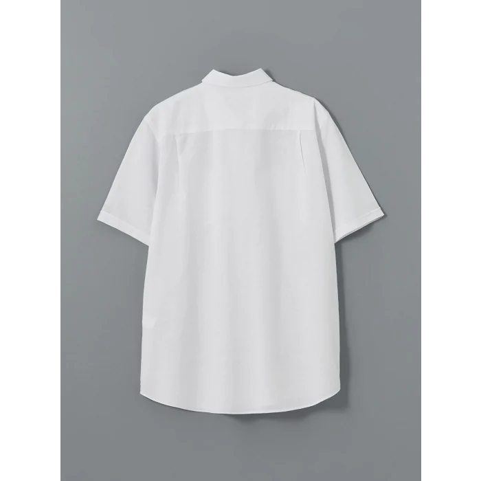 LCWAIKIKI Classic Beyaz Regular Fit Kısa Kollu Poplin Erkek Gömlek