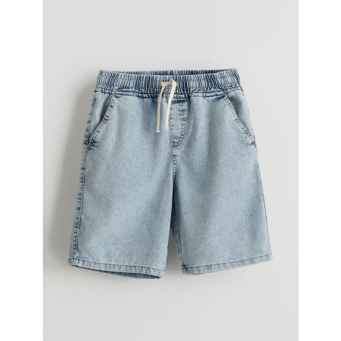 LCW Kids Indigo Beli Lastikli Erkek Çocuk Jean Şort