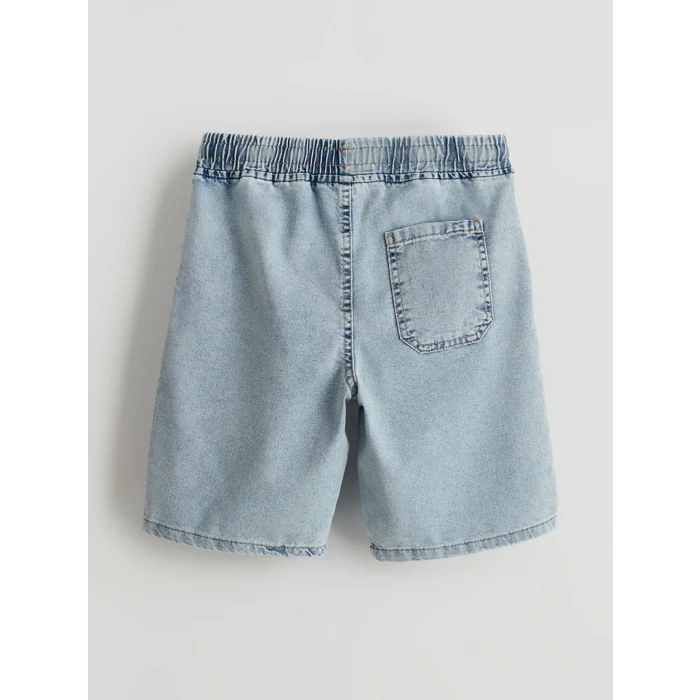 LCW Kids Indigo Beli Lastikli Erkek Çocuk Jean Şort