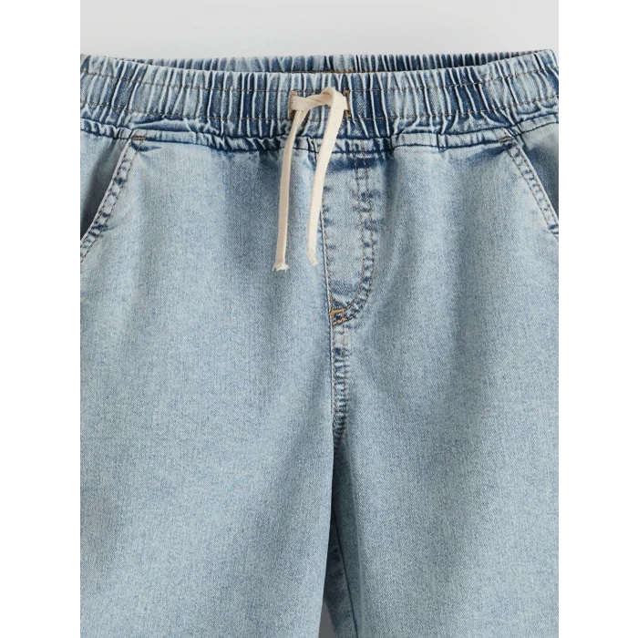 LCW Kids Indigo Beli Lastikli Erkek Çocuk Jean Şort