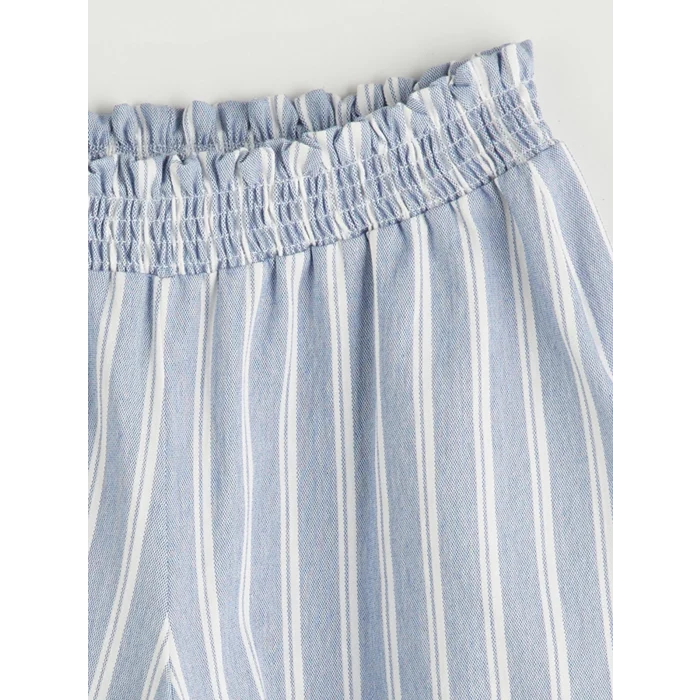 LCW Kids Ekru Bisiklet Yaka İtalya Baskılı Kız Çocuk Tişört ve Şort