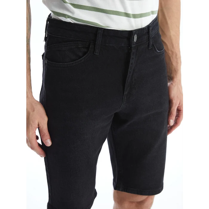 LCW Jeans Siyah Standart Kalıp Erkek Jean Şort