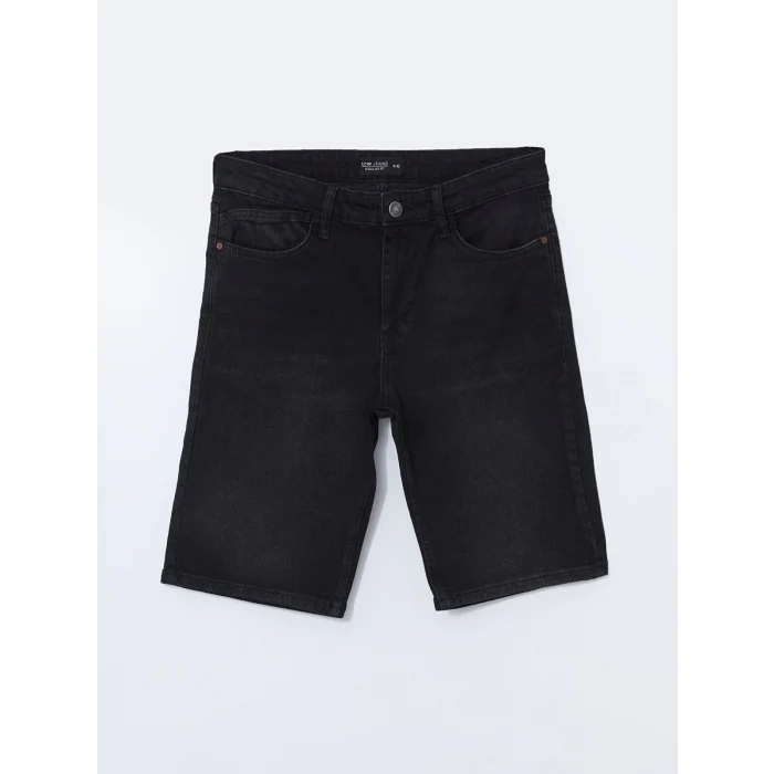 LCW Jeans Siyah Standart Kalıp Erkek Jean Şort