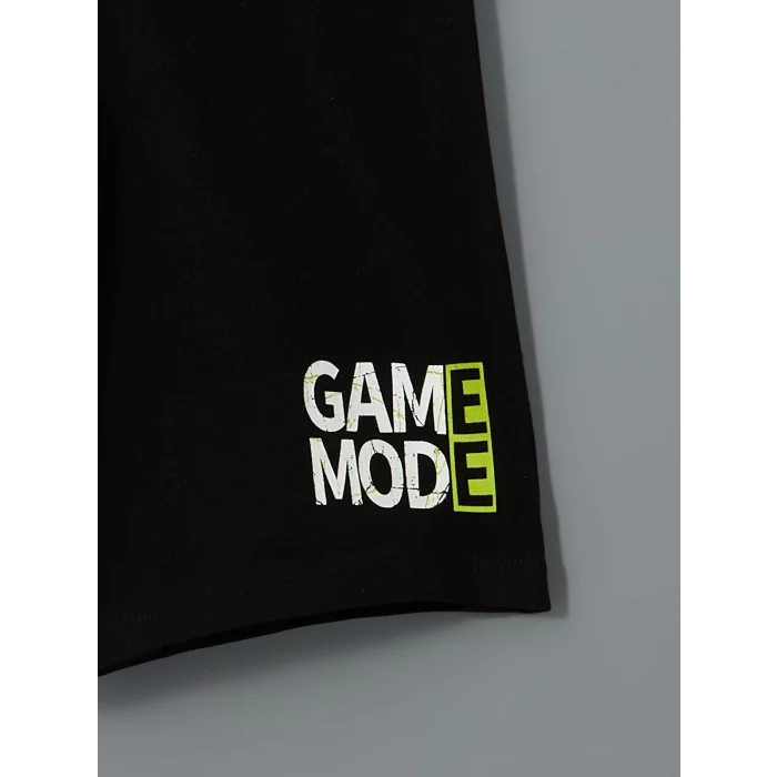 LCW Kids Beyaz Bisiklet Yaka Erkek Çocuk Şortlu Pijama Takımı