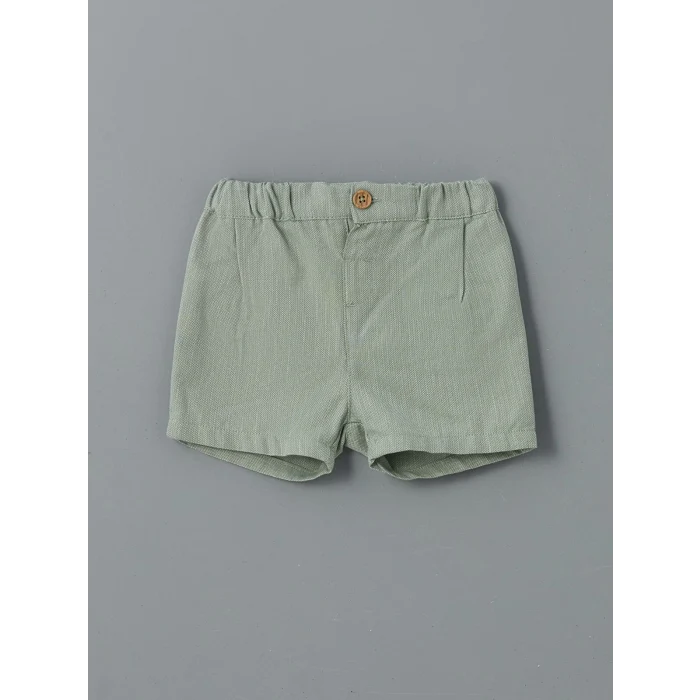 LCW baby Ekru Basic Erkek Bebek Gömlek ve Şort 2li