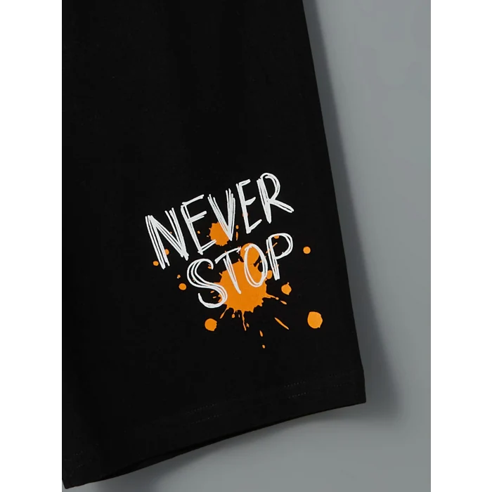 LCW Kids Beyaz Bisiklet Yaka Erkek Çocuk Şortlu Pijama Takımı