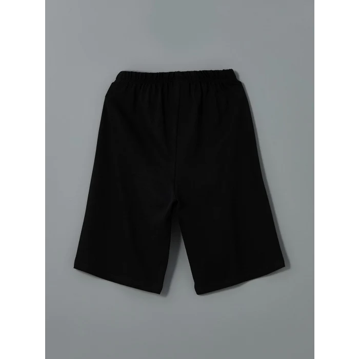 LCW Kids Beyaz Bisiklet Yaka Erkek Çocuk Şortlu Pijama Takımı